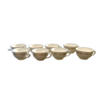 Service de 8 tasses  caf en porcelaine dores villeroy et boch saar annes 50 / 60