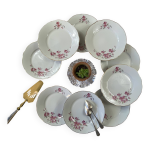 Service 9 assiettes dessert porcelaine ancienne royal tognana italie