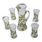 Service art nouveau, verre �maill� d�but xx�me