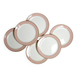 Service d'assiettes creuses x6, service santos, rose, villeroy et boch, vintage Service d'assiettes creuses x6, service santos, rose, villeroy et boch, vintage