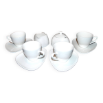 Service  caf 4 tasses en porcelaine design style colombina alessi