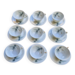 Service  caf pour 9 personnes, porcelaine limoges, sign d'arnac