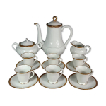 Service caf complet 6 personnes porcelaine lotiforme giraud limoges c749