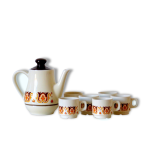 Service à café jet nomar 70's en porcelaine à feu Service à café jet nomar 70's en porcelaine à feu