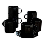 Service  caf octogonal arcoroc noir