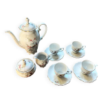 Service  caf porcelaine blanche seltmann weiden bavaria oiseau du paradis