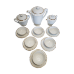 Service  caf en porcelaine de limoges, blanc et dor