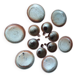 Service � caf� tasses et soucoupes en gr�s de puisaye de jean - pierre prud homme