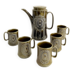 Service à café, thé, 1 verseuse et 5 tasses en porcelaine de furnivals, made in england Service à café, thé, 1 verseuse et 5 tasses en porcelaine de furnivals, made in england
