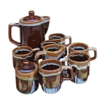 Service  caf ou th en cramique vintage