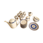 Service  caf / th christofle ocana bleu, porcelaine de limoges