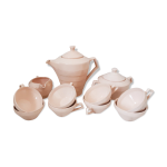 Service  caf et th en faience de saint amand , rose , art dco