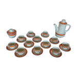 Service à café vintage orange et rouge saint amand bahia pot café tasses sous tasse Service à café vintage orange et rouge saint amand bahia pot café tasses sous tasse
