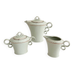 Service cafetire, sucrier et crmier en cramique alp czechoslovakia, ann