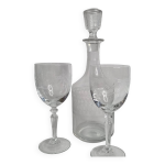 Service de carafe et verres en cristal grav, style classique