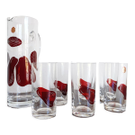 Service carafe et verre  orangeade ou  eau en cristal de bohme