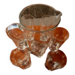 Service tr�s chic comprenant un pichet et 6 verres haut pour orangeade