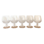 Service  cognac - verres - carafe - longchamp - cristal d arques - vintage