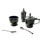 Service  condiments art dco en argent massif walker & hall 1940