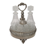 Service  condiment mtal argent huilier vinaigrier art de la table