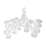 Service en cristal de 10 verres  vin + 5 coupes  champagne + carafe