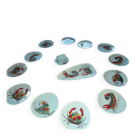Service crustac�s / poissons 14 pi�ces / pornic m. b. f. a peint � la main
