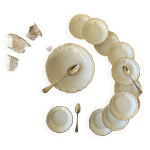 Service dessert 12 coupelles saladier porcelaine ancienne limoges lafarge
