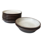 Service a dessert 6 assiettes plates + 2 creuses en gres de gien, 1970