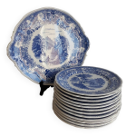 Service dessert burgenland villeroy & boch faence bleue trs bon