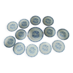 Service  dessert douze assiettes et plat rond porcelaine bavaria china blau