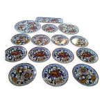 Service dessert gien pivoines 15 pi�ces