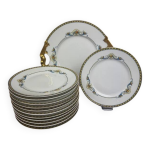 Service  dessert en porcelaine de limoges bernardaud avec plat et 12 assiettes
