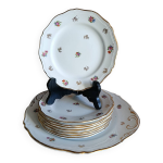 Service  dessert rtro 8 assiettes & plat petites fleurs