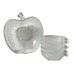 Service  dessert en verre vintage pomme 1 saladier + 5 coupelles