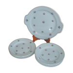 Service  dessert vintage hamage bleu