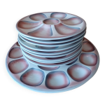 Service  huitres plat et assiettes 9 digoin sarreguemines