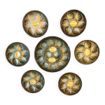Service a huitres vintage en faence - saint clement, 1 plat + 6 assiettes
