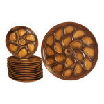 Service  huitres vintage faence salins france 9 assiettes et plat