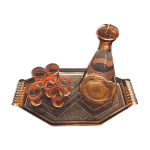 Service  liqueur art deco rose