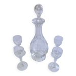 Service  liqueur cristal de bohme baccarat st louis verres carafe sign par une ancre