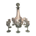 Service a liqueur daum nancy annees 1930 1940 8 verres et une carafe couleur fumee Service a liqueur daum nancy annees 1930 1940 8 verres et une carafe couleur fumee