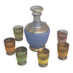 Service a liqueur, porto, composé d'une carafe granite bleue et 6 verres Service a liqueur, porto, composé d'une carafe granite bleue et 6 verres