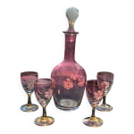 Service  liqueur rose maill