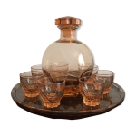 Service � liqueur vintage rosaline made in france 1950's