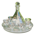 Service  liqueur de whisky, motif fleurs de cerisiers