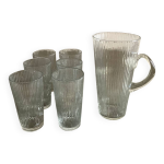 Service  orangeade ancien en verre