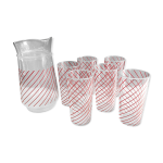 Service  orangeade pichet avec 6 verres annes 60 italie
