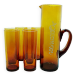 Service  orangeade en verre souffl  la main