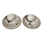 Service de petit djeuner pour deux, tasses, sous - tasses et assettes, 24 cm