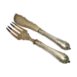 Service  poisson en argent fourr ancien - couvert de service grav et guilloch napolon iii